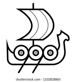 Viking ship icon
