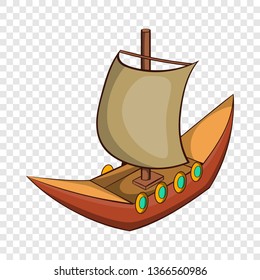 Viking ship icon in cartoon style isolated on background for any web design 