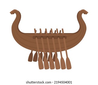 Viking Ship Icon On White Background