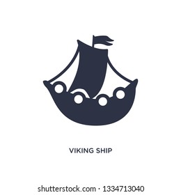 Viking Ship Icon Simple Element Illustration Stock Vector (Royalty Free ...