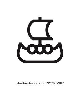 Viking ship icon vector