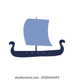 Viking Ship Icon Vector Illustration