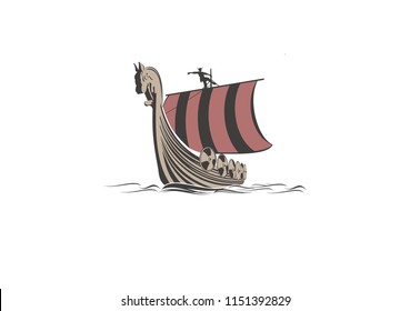 Viking Ship Illustration