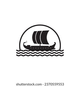 Viking ship logo design. logo template