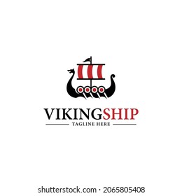 viking ship logo design vector. logo template