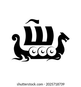 viking ship logo , simple and clean