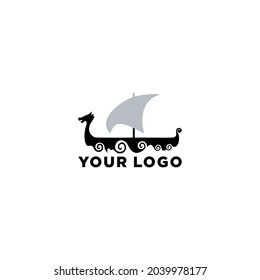 viking ship logo , simple and clean