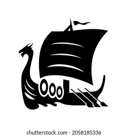 viking ship logo , simple and clean