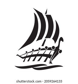 viking ship logo , simple and clean