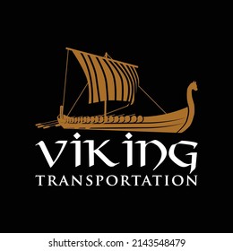 viking ship logo template, viking ship silhouette illustration, viking slogan