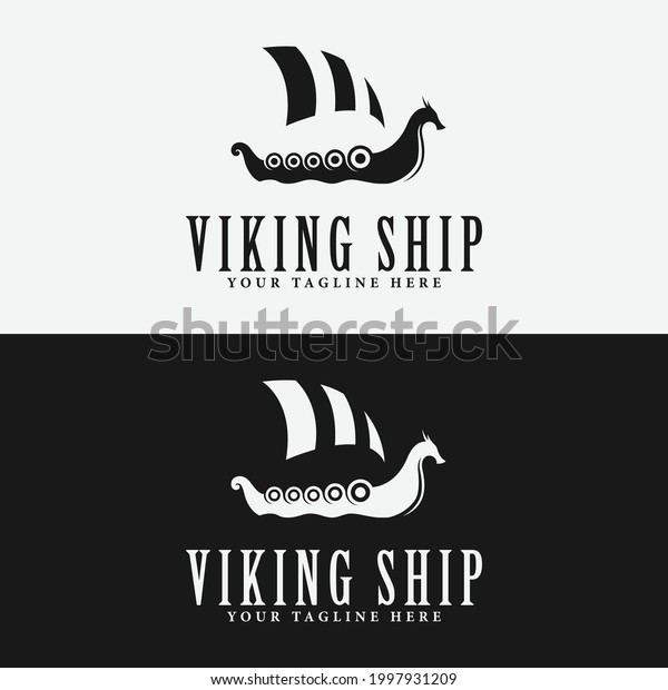 Viking Ship Logo Vector Design Logo Stock Vector (Royalty Free ...