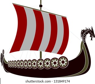 viking ship. stencil. vector illustration