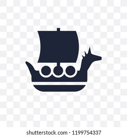 Viking ship transparent icon. Viking ship symbol design from Fairy tale collection. Simple element vector illustration on transparent background.