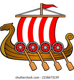 Viking Ship Twitch Emote Vector Illustration