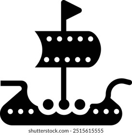 Viking ship Vector Icon Design Illustration