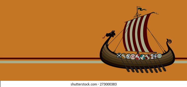 Viking ship vector illustration