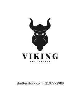 viking silhouette logo design vector