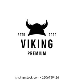 Viking silhouette Vector Logo illustration design vintage