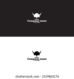 viking simple logo on black and white background