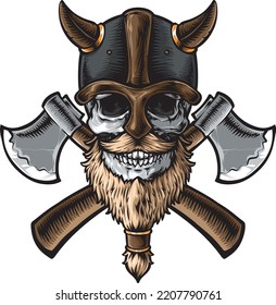 Viehskull mit Bart und Achsen