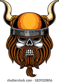 Viking skull head mascot logo
