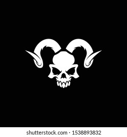 Viking skull logo design template
