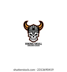 viking skull logo gaming esport design