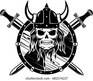 Viking Skull Shield and Sword