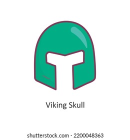 Ilustración de diseño de iconos con el vector del cráneo de viking. Símbolo de juego en el fondo blanco Archivo EPS 10