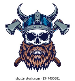 Viking Skull Vector Illustration