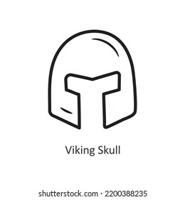 Viking Skull vector outline Icon Design illustration. Gaming Symbol on White background EPS 10 File