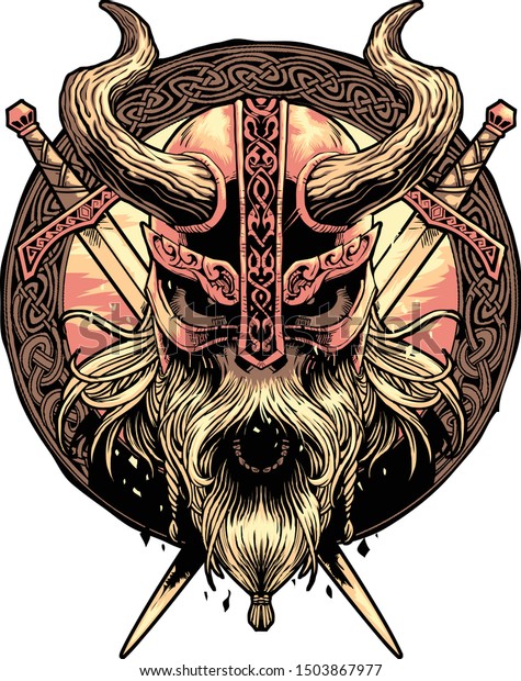 Viking Skulls, design for\
shirt