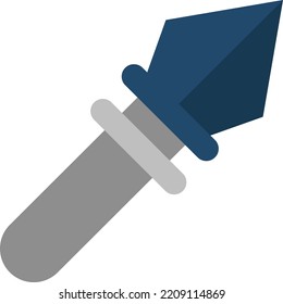 Viking spear, grafik, Vektorgrafik auf weißem Hintergrund.