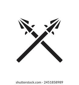 Viking Spears Filled Icon Vector Illustration