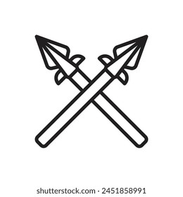 Icono de esquema de Viking Spears Ilustración vectorial