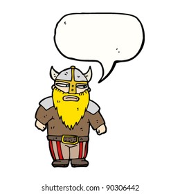 viking with speech bubble cartoon