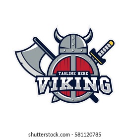 Viking sport logo design template