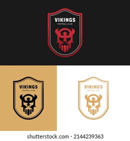 Viking Sports Team Football or Logo Vector Abstract Logo. The Mighty Warrior Chief in the Helmet Mascot. football logo viking