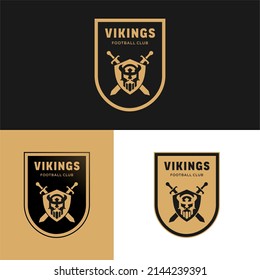 Viking Sports Team Football or Logo Vector Abstract Logo. The Mighty Warrior Chief in the Helmet Mascot. football logo viking