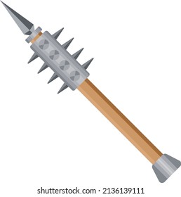 Viking Steel Mace, Illustration, Vector On A White Background.