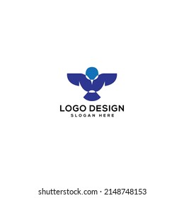 Estilo de Viaje, forma de pájaro Diseño de logotipo ilustración vectorial