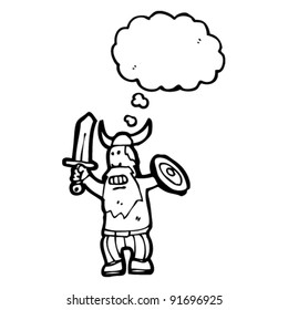 viking with sword cartoon