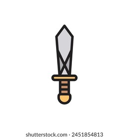 Ilustración vectorial de iconos de espada vikinga