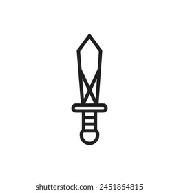 Viking Sword Outline Icon Vector Illustration