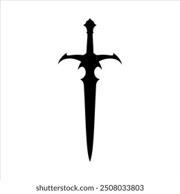 Viking sword silhouette vector illustration design on white background.