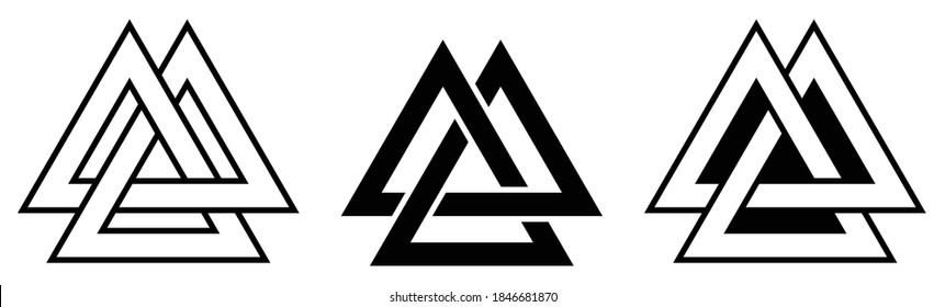 Viking Symbol Scandinavian Mythology (Interwoven Valknut Triangle)