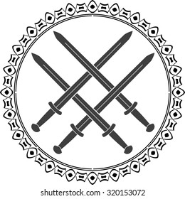viking symbol with swords. vector illustration