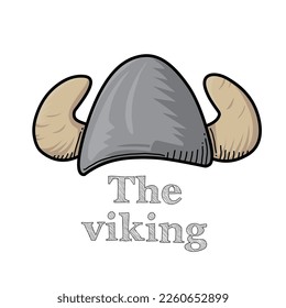 Viking symbol vector illustration of head helmet suitable for head protection, logo, business, celebration, template