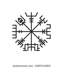 viking symbols, ancient nordic runes of courage with symbols and patterns