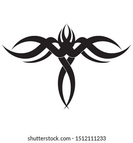 Viking tattoo design. Vector illustration with tribal tattoo isolated on white.